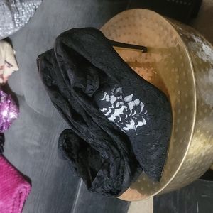 Black lace over the knee boots